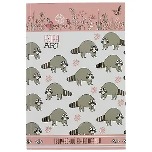 Ежедневник «Еноты на поляне» Listoff, недатированный, 128 листов, А5+