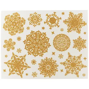 Новогоднее оконное украшение «Снежинки золотые объемные-1», 30 х 38 см