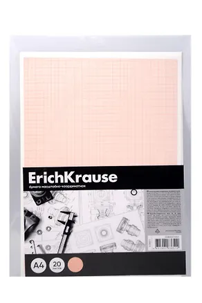 Бумага миллиметровая А4 20л рыжая сетка, пластик.папка, ErichKrause 3134342