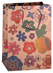 Пакет А4 32*23*9 «Цветочные мотивы» крафт, женск.