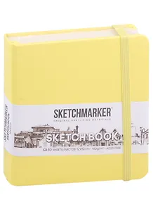 Скетчбук 12*12 80л "Sketchmarker" лимонный, нелинованн. 140г/м2, слоновая кость, тв.обл.