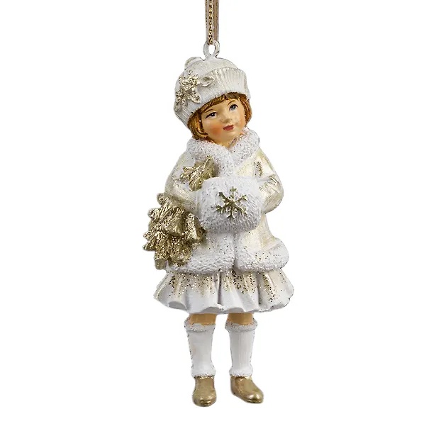 Новогоднее подвесное украшение ErichKrause Decor Девочка с елкой (пластик) (10см) (66211) 3177032 — 1