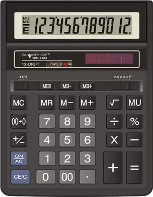 Калькулятор 12 разрядный настольный Classic SDD-2-888 MII черн., Silwerhof — 222227 — 1