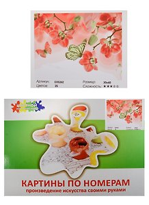 Набор Живопись на холсте Алые орхидеи (EX5262) (30х40см) (краски/25цв.) (Цветной мир ярких идей) (7+) (коробка)