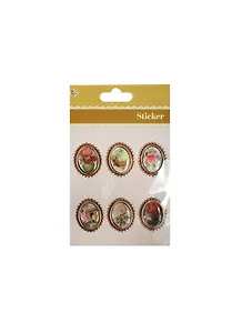 Наклейки в металл оправе для скрапа Овальные (Br-6) (11034606) (6шт) (упаковка)