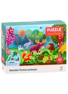 Пазл Чудо-звери в лесу ТМ Dodo 60 элементов