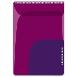 Папка-уголок для заметок "МАЛИНОВЫЙ + ФИОЛЕТОВЫЙ" 8.5*12, 2шт. в наборе, 2 отделения, пластик, фигурная вырубка, липкий слой 