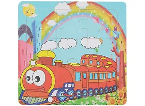 Развивающая рамка Паровозик дерево, 16 элементов