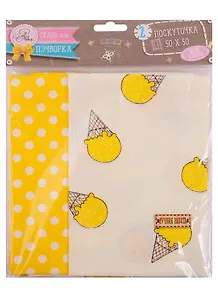 Набор для творчества, Арт Узор, Набор ткани пэчворк «Лимонное мороженое» 50*50см