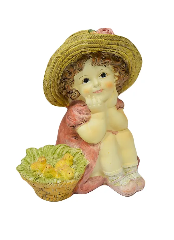 Фигурка Девочка с корзиной в шляпе (15см) (390-543) 2440484 — 1