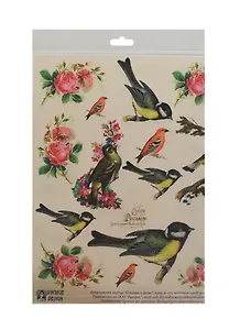 Декупажная карта Птицы и розы (Е-114) (упаковка)