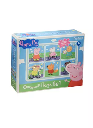 Пазл фигурный разв. 6в1 01564 На прогулке (6 фигур. картинок) (Peppa Pig) (3+) (коробка) — 2539271 — 1