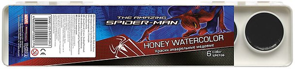 Краски акварельные 06цв "Spider-man" пласт.уп, прозр.крышка, Disney 228178 — 1