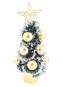 Елка декоративная с шариками в корзиночке (пластик) (30 см)