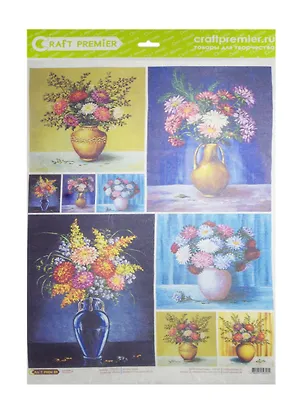 Рисовая бумага для декупажа Craft Premier Вазы (CРD001) (А3) (25г/м) (упаковка) 2497950