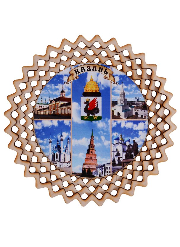ГС Тарелка панно Казань вид 1 (дерево) (15 см) 2646709 — 1