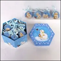 Набор из 7-и новогодних украшений "Шар" (7см) (554592) (Ремеко РС) 2338388