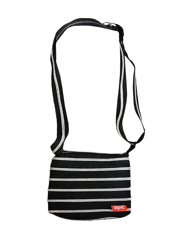 Мини-сумочка с ремнем Zipit Mini Shoulder Bag, черный и серебряная молния (ZAZ-332--S-332-O) (20х19) 2366793 — 1