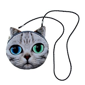Сумочка мягкая на веревочке Киса большие глаза (15х16х2) (1020958)
