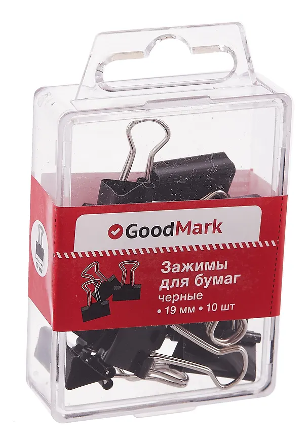 Зажимы для бумаг GoodMark, 15 мм, 12 штук, черные 3050597 — 2
