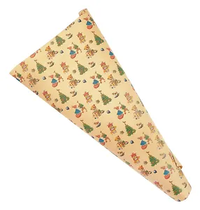 Бумага упаковочная 70*100см "Новогодние зверюшки" крафт, НГ, инд.уп.