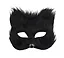Маска Кошки меховая (черная) (17х15) (пластик) (12-06150-M2) — 3047273 — 1