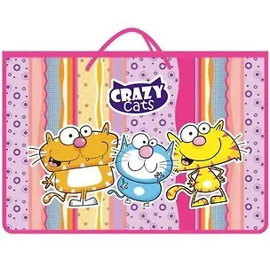 Папка для тетрадей А4 с ручками 1отд., Crazy cats, Оникс 234749