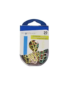Скрепки фигурные 20шт "Доллар" метал. с пласт.покрытием, пласт.уп., подвес,Silwerhof