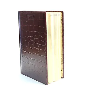 Ежедневник недат. А5 198л "Крокодил крупный" бордо, нат.кожа, тонир.бумага, золот.обрез, Канцбург