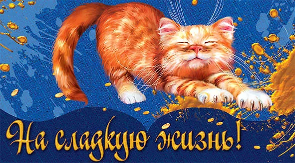 Открытка-Конверт для денег Кот. На сладкую жизнь [РЕ221-00013] 327479 — 1
