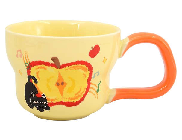 Кружка Apple Cat Котик с яблоком (желтый) (400мл) (12-6641-202604-04) 3163332 — 1