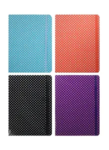 Книга для записей А5 80л "Горох" карт.обл с ПВХ покрытием, на резинке, тонир. срез, ассорти
