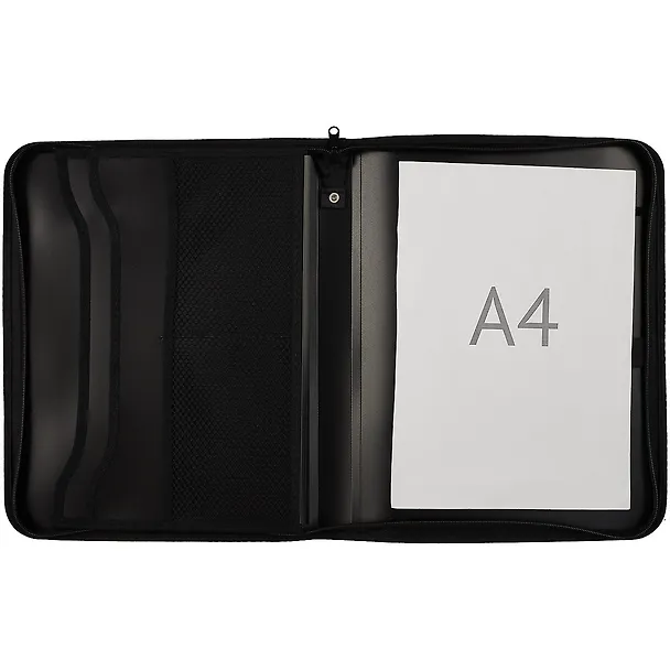 Папка на молнии A4 «Черная», 4 кармана, Brauberg 263140 — 3