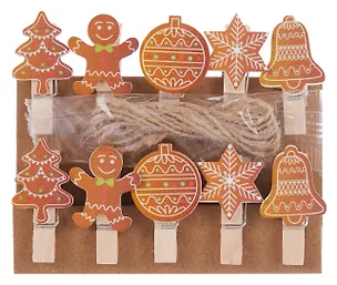 Прищепки декоративные с веревкой 10шт (НГ-5) 3109509