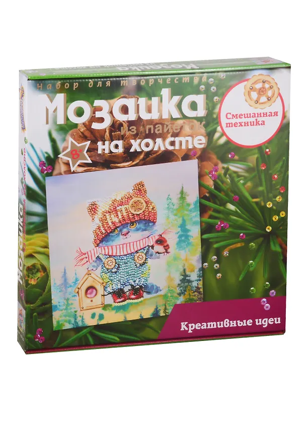 Набор для творчества Волшебная мастерская. Мозаика из пайеток на холсте «Озорной котенок», 30 х 30 см 2797651 — 1