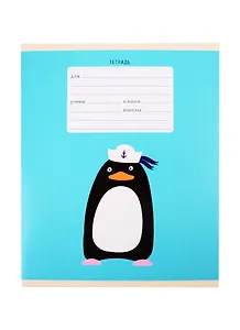 Тетрадь в клетку Listoff, "Пингвины", 18 листов, в ассортименте