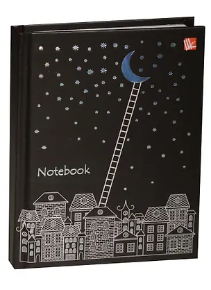 Записная книжка А6 96л "Графика. Лунная ночь" 7БЦ, мат.лам., тисн. фольгой, Listoff 241549