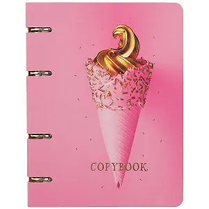 Тетрадь на кольцах в клетку Unnika, "My dreams. Golden ice cream", 100 листов