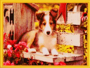 Алмазная мозаика ТМ Рыжий Кот (класс.) 40х50см (24цв) Собачки в саду AC4047 2798175