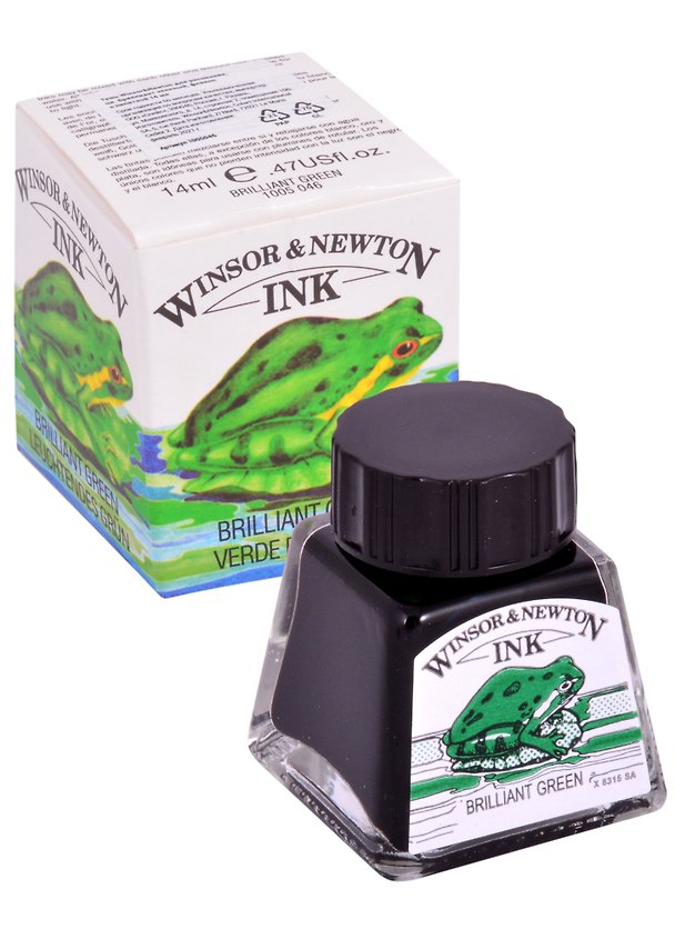 Тушь художественная зелёный бриллиант, 14 мл, Winsor&Newton 261815 — 1