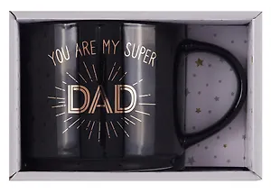Кружка в подарочной упаковке You are my super Dad (черная) (коробка) (керамика) (12-topsun-202409-04)