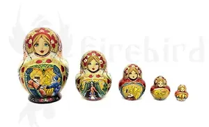 Сувенир, Матрешка 5М (костюм)высота 14см, d=10см М5-23.18