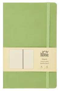 Книга для записей А5 96л кл. "Joy Book. Чай матча" иск.кожа, тонир.блок, скругл.углы, ляссе, резинка, карман на задн.форзаце