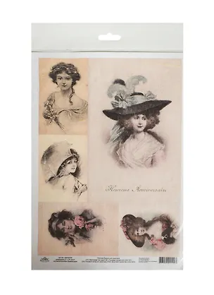 Рисовая карта для декупажаДамы ретро (АМ400056) (21х30см) (упаковка) 2425258