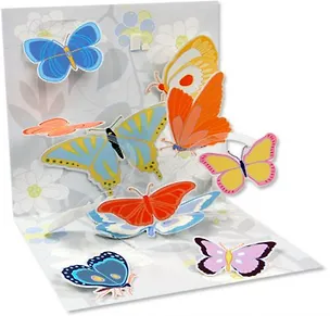 3D открытка Порхающие бабочки (Flutter) (квадрат) (968) 2384680