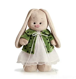 Мягкая игрушка Зайка Ми в зеленом пальто и белом платье (31 см) (StM-034)