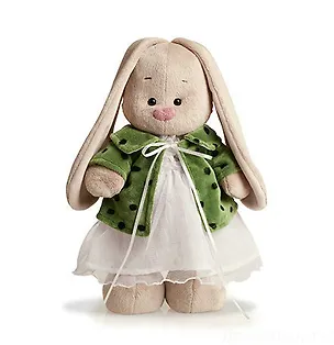 Мягкая игрушка Зайка Ми в зеленом пальто и белом платье (31 см) (StM-034) 2380477