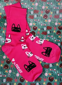 Дизайнерские носки St.Friday,размер 38-41, фуксия