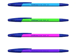 Ручка шариковая Erich Krause, R-301 Neon Stick, синяя 0,7 мм