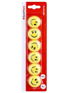 Магниты 6 штук 30мм "Смайлики", блистер, GoodMark